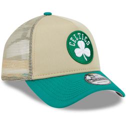 Boston Celtics Tan All Day Trucker New Era 9FORTY A-Frame Snapback