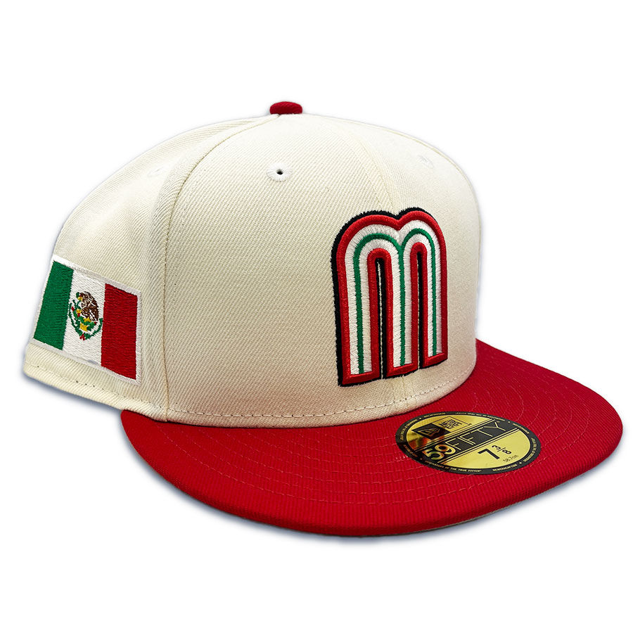 🇲🇽🐓🐔 ROOSTER Mexico Flag New Era 59Fifty Fitted Hat in Chrome