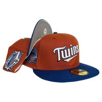 Minnesota Twins Rust Orange Two Tone Metrodome Side Patch Gray UV Era 59FIFTY Fitted Hat