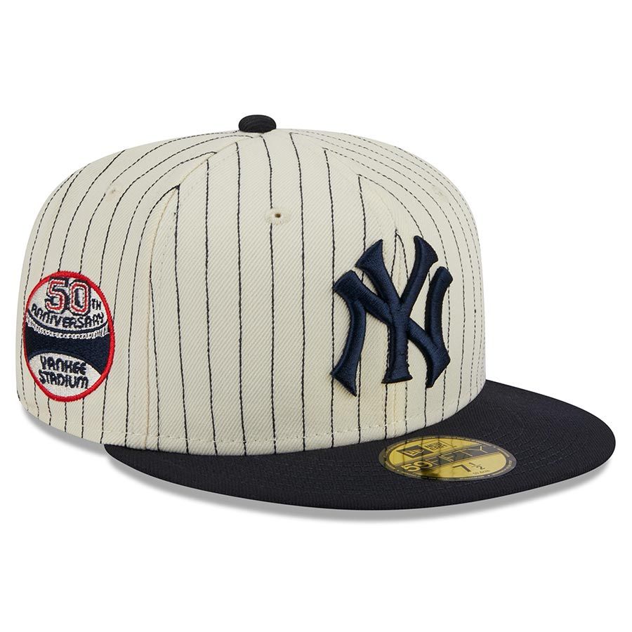 New York Yankees Chrome Pinstripe Retro Script Green UV 59FIFTY Fitted Hat