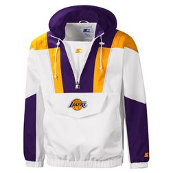 Los Angeles Lakers White Purple Starter Half Zip Up Jacket