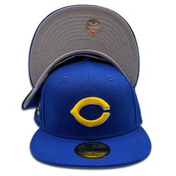 Cincinnati Reds Royal Blue Running Man Shaw Gray UV 59FIFTY Fitted Hat