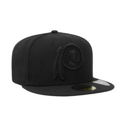 Washington Redskins Black on Black New Era 59FIFTY Fitted Hat