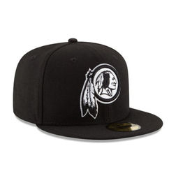 Washington Redskins Black and White New Era 59FIFTY Fitted Hat