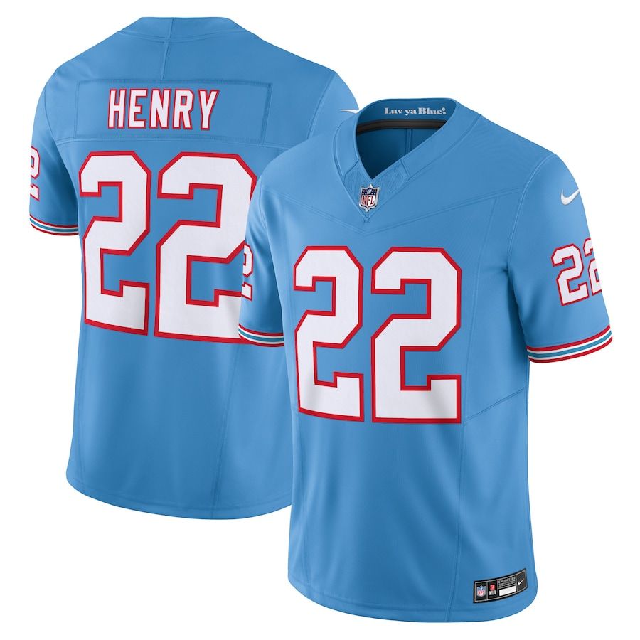 Tennessee Titans Derrick Henry Oilers Throwback Light Blue Nike Vapor F.U.S.E Limited Jersey