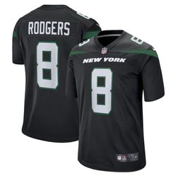 New York Jets Aaron Rodgers Black Nike Game Jersey