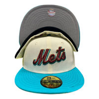 New York Mets Chrome Two Tone 50th Anniversary Patch Gray UV New Era 59FIFTY Fitted Hat