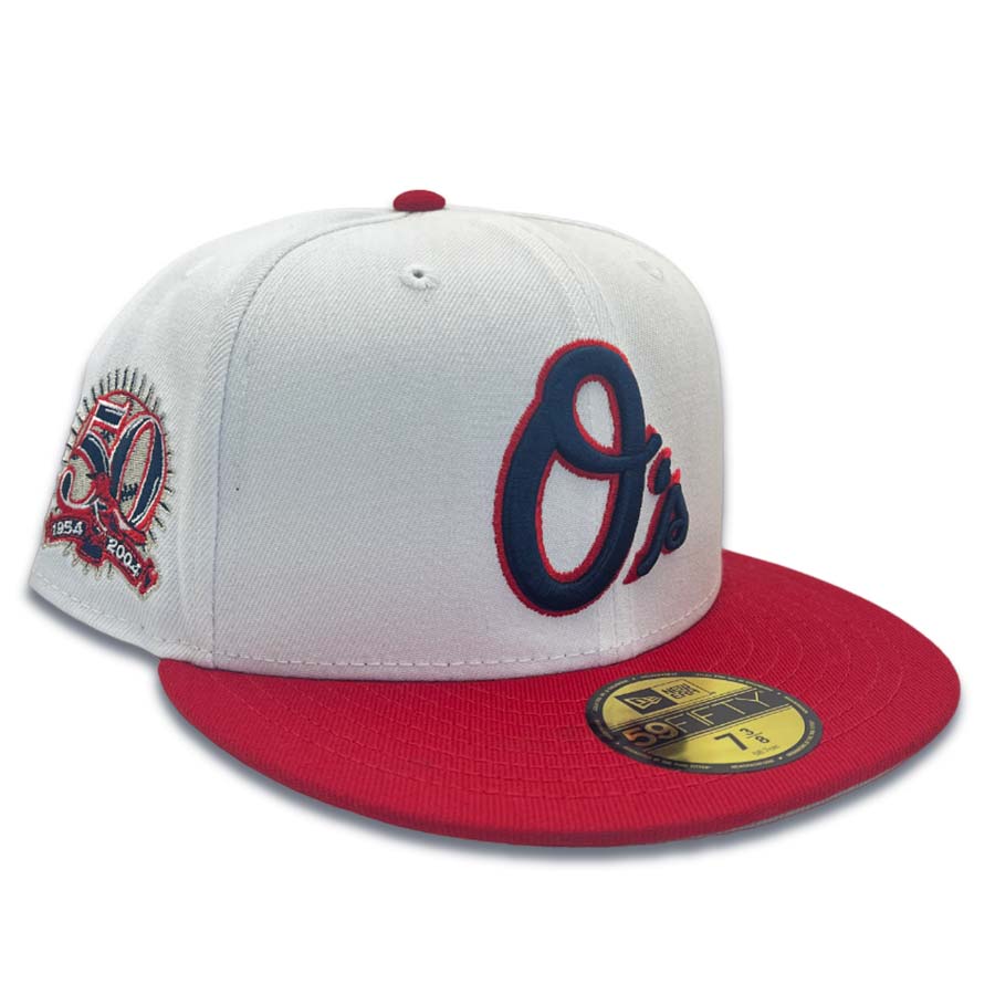Baltimore Orioles 60th Anniversary 59FIFTY New Era Fitted Hat (Glow in The Dark Songbird Blue Walnut Pinot Red Under BRIM) 7 1/4