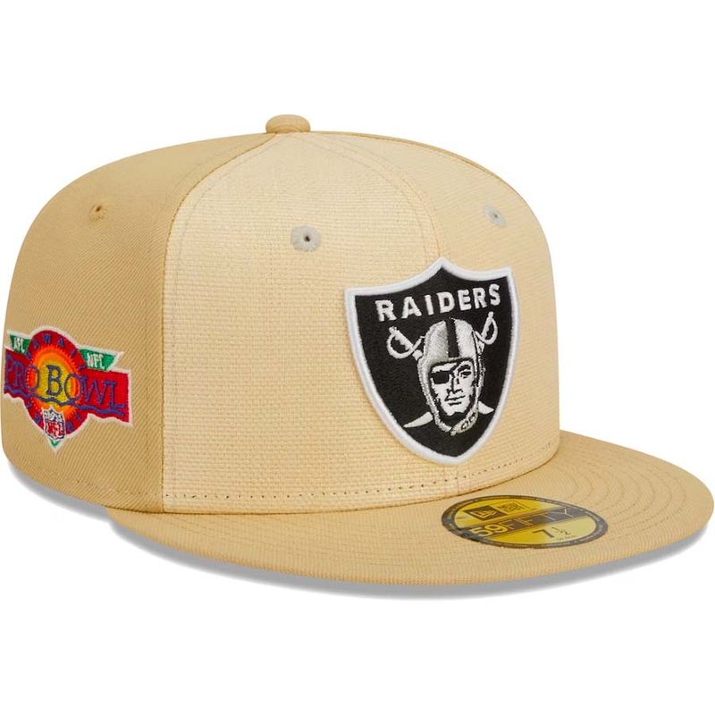 Las Vegas Raiders Brown Raffia Front Gray UV 59FIFTY Fitted Hat