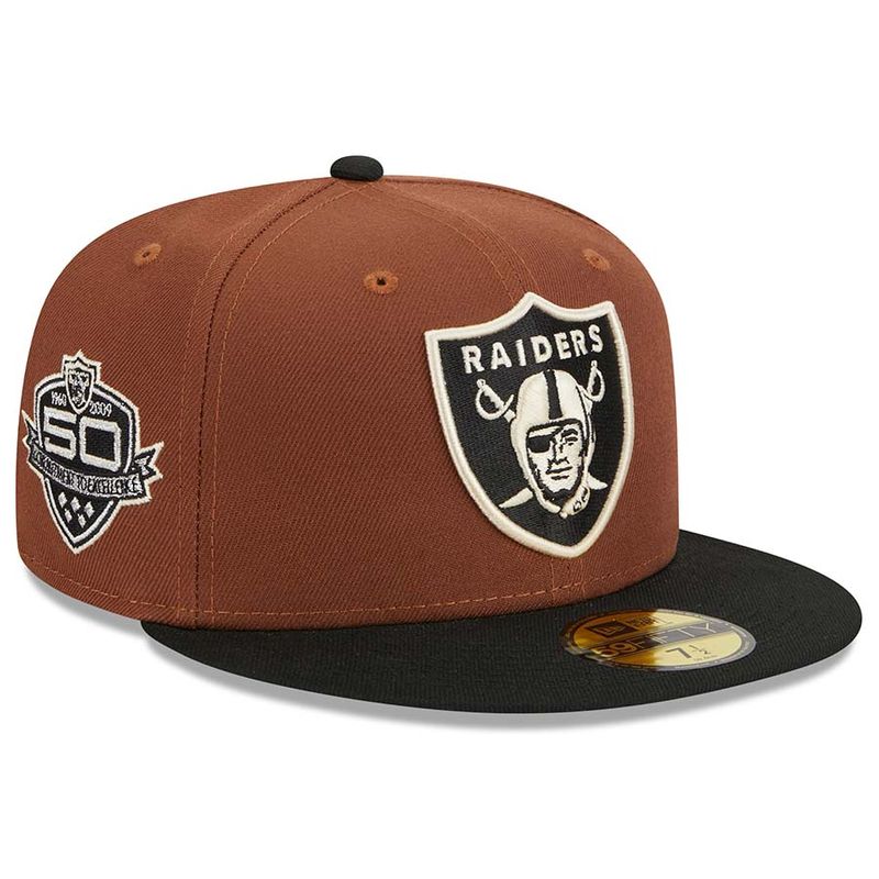 Las Vegas Raiders Brown Harvest 50th Patch Gray UV 59FIFTY