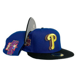 Philadelphia Phillies New Era Cooperstown Collection Veterans Stadium  Chrome 59FIFTY Fitted Hat - White/Burgundy