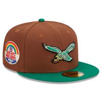 Philadelphia Eagles Brown Harvest 1987 Pro Bowl Patch Gray UV 59FIFTY Fitted Hat