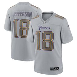 Minnesota Vikings Justin Jefferson Nike Atmosphere Gray Game Jersey