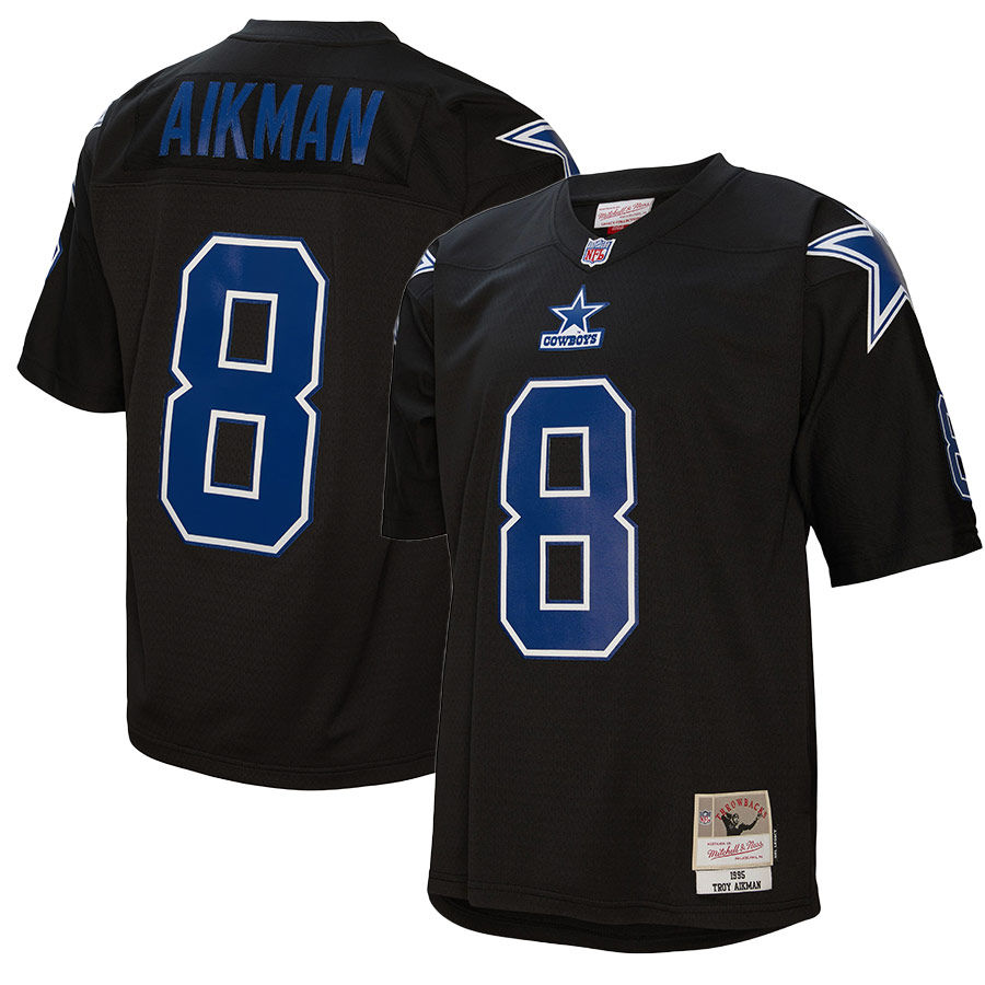 Dallas Cowboys Troy Aikman 1995 Mitchell & Ness Black Bo Tonal Legacy Jersey