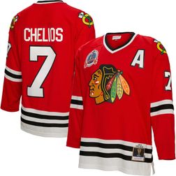 Chicago Blackhawks Chris Chelios Mitchell & Ness Red Captain Patch Jersey