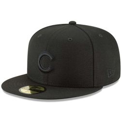 Chicago Cubs Black on Black Basic New Era 59FIFTY Fitted Hat