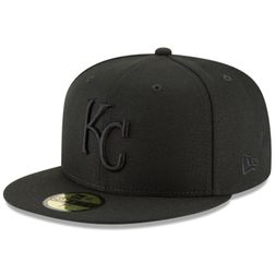 Kansas City Royals Black on Black Basic New Era 59FIFTY Fitted Hat