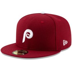Philadelphia Phillies White on Maroon Basic New Era 59FIFTY Fitted Hat