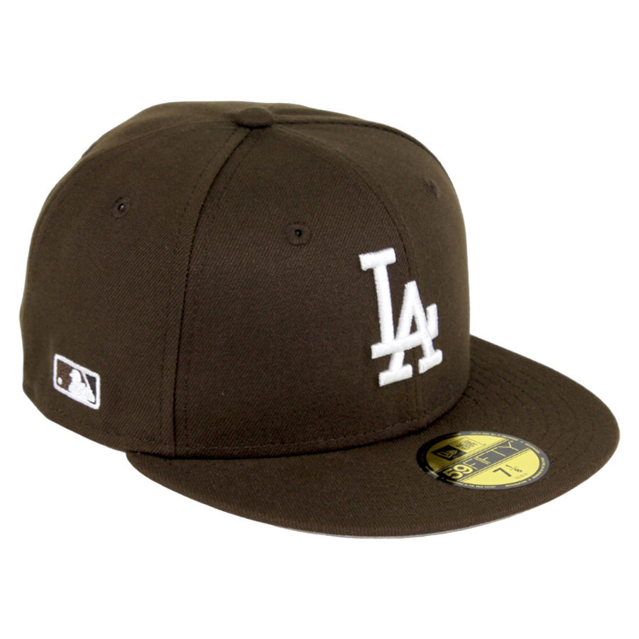 Los Angeles Dodgers Brown Side Batty Gray UV 59FIFTY Fitted Hat