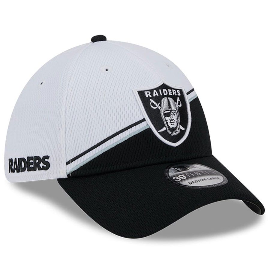 New Era Men's Las Vegas Raiders 2023 Sideline Pinwheel 59Fifty Fitted Hat