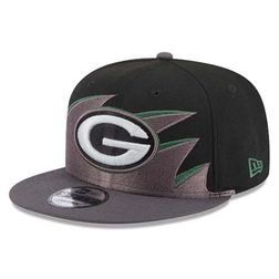 Green Bay Packers Tidal Wave Black NFL New Era 9FIFTY Snapback Hat