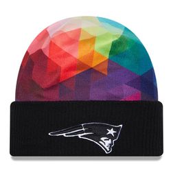 New England Patriots Black 2023 NFL Crucial Catch Cuffed Knit Hat