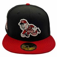 Cincinnati Reds Black and Red 2000 World Series Anniversary Patch Green UV New Era 59Fifty Fitted Hat