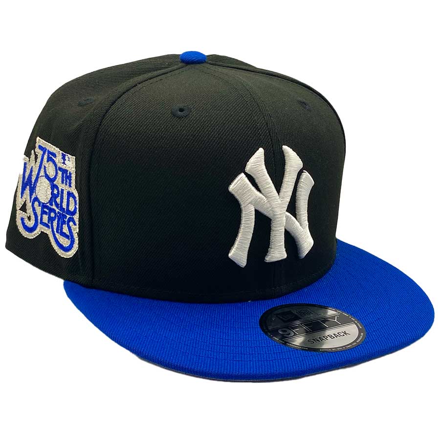 New York Yankees Black and Blue 75th World Series Patch Gray UV 9Fifty Snapback