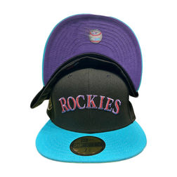 NEW ERA 59FIFTY MLB COLORADO ROCKIES 25th ANNIVERSARY TWO TONE / TEAL UV  FITTED CAP