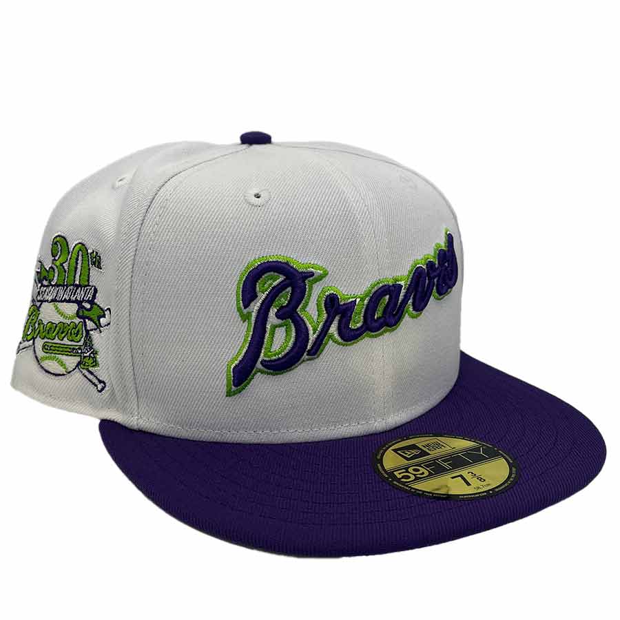 Atlanta Braves New Era White Logo 59FIFTY Fitted Hat - Green