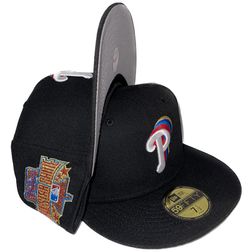 Philadelphia Phillies Black Cascading Logo 1999 ASG Patch Gray UV 59FIFTY Fitted Hat