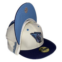 Cleveland Guardians Chrome Navy Two Tone Guardians Script Patch Light Blue UV 59FIFTY Fitted Hat