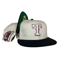 TEXAS RANGERS INAUGURAL SEASON KHAKI RED BRIM NEW ERA FITTED HAT