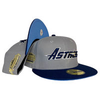 Houston Astros Gray Two Tone Astrodome Patch Icy Blue UV New Era 59FIFTY Fitted Hat