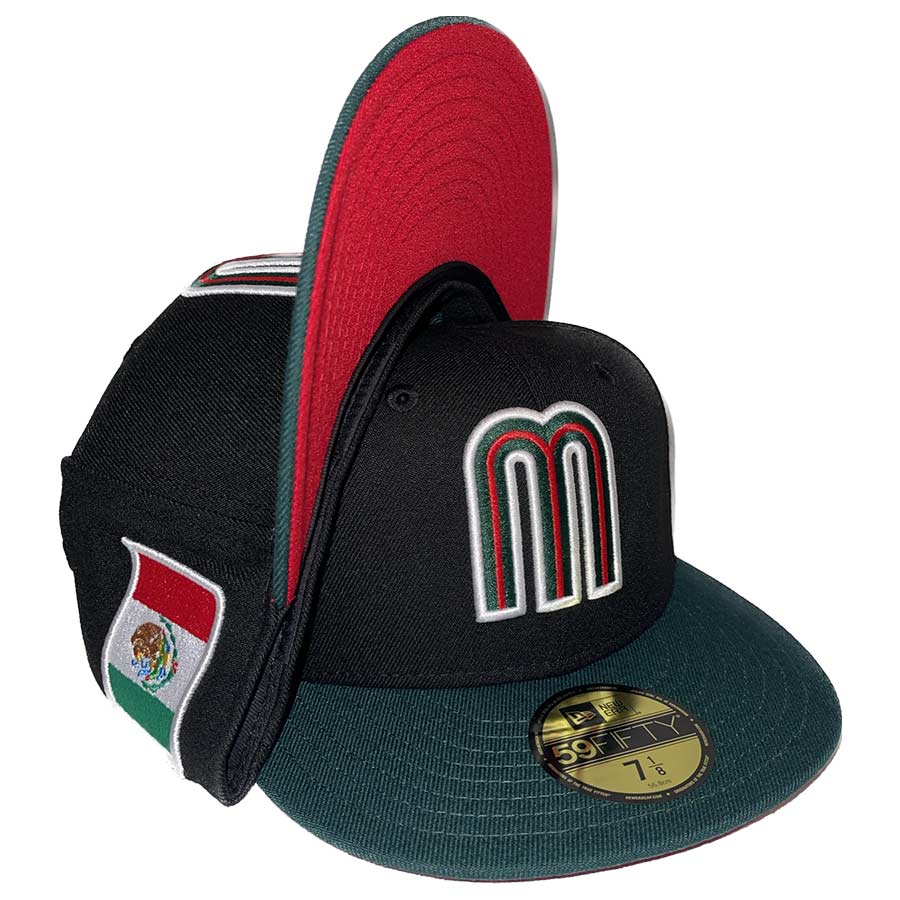 Black And Red Mexico New Era Fitted Hat