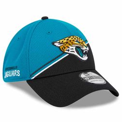 Jacksonville Jaguars Teal Black 2023 NFL Sideline New Era 39THIRTY Flex Hat
