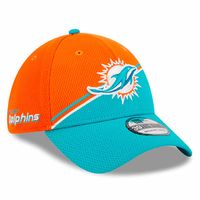 Miami Dolphins Orange Aqua 2023 NFL Sideline New Era 39THIRTY Flex Hat