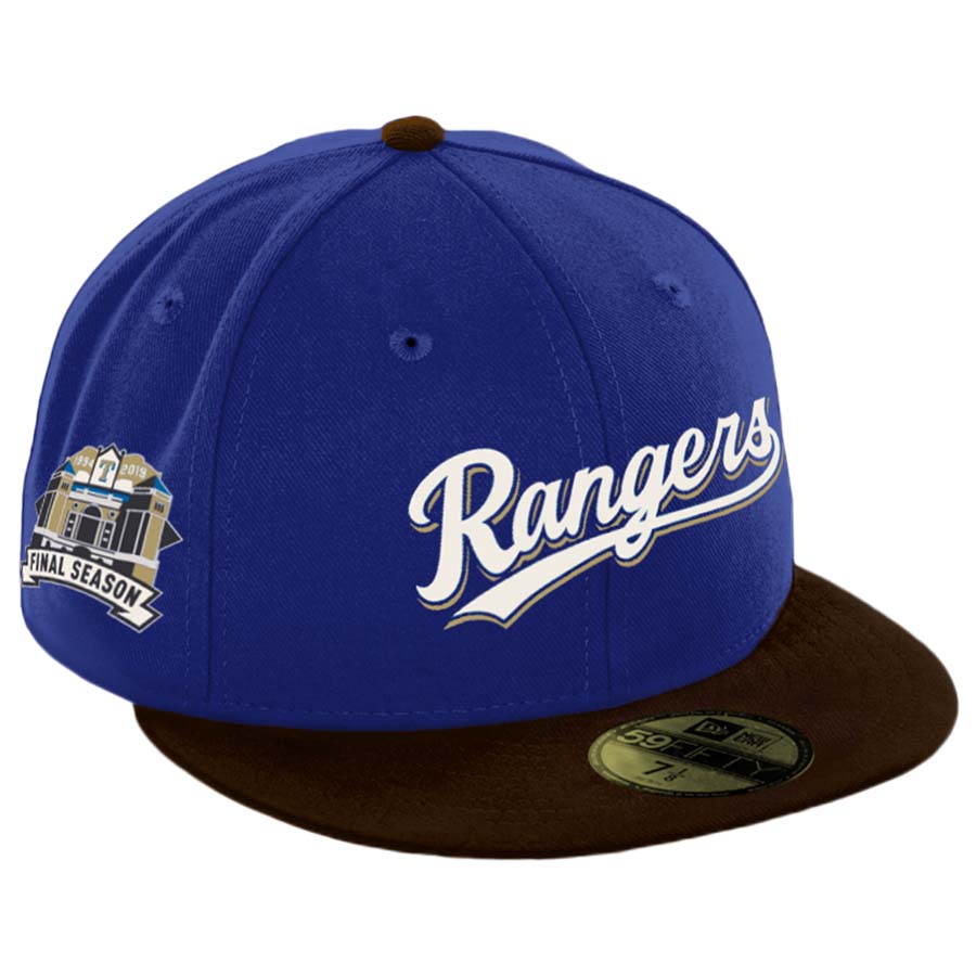 Texas Rangers Chrome Two Tone Hat God 5 Thesidepatch Final Season Patch Pink  UV 59FIFTY Fitted Hat