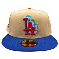 Los Angeles Dodgers Horror Pack Tan 2020 Champs Patch Orange UV 59FIFTY Fitted Hat