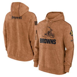 Cleveland Browns 2023 Salute To Service Brown Nike Club Pullover Hoodie