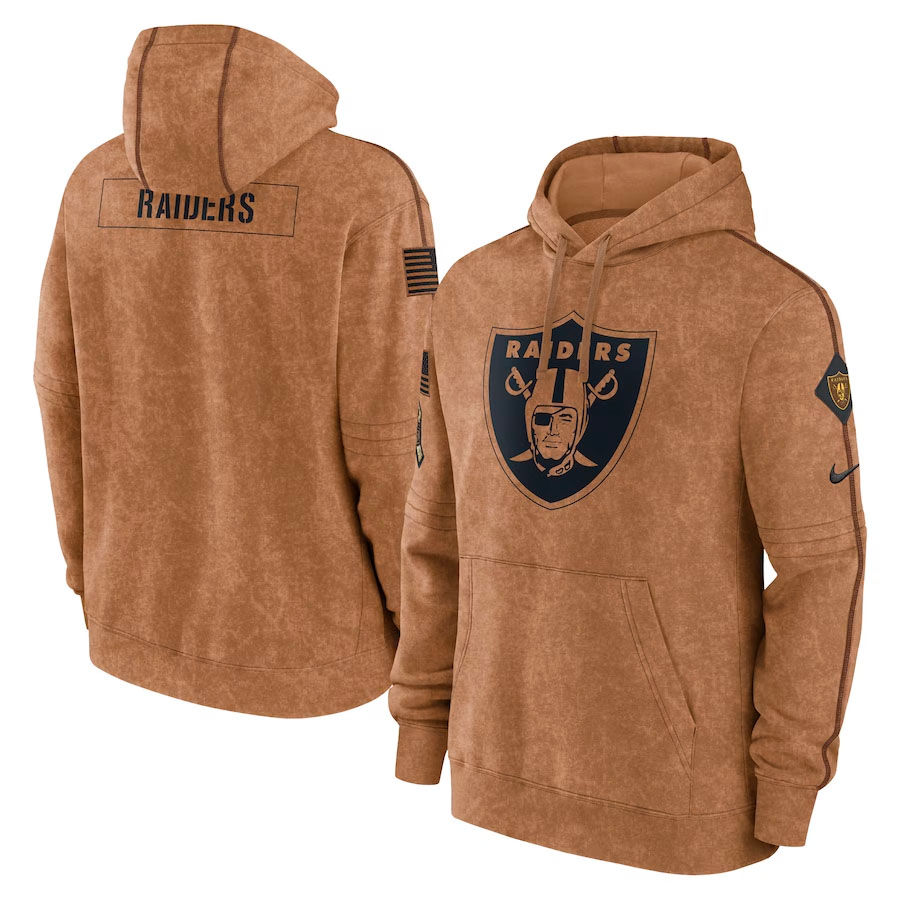 Las Vegas Raiders 2023 Salute to Service Brown Nike Club Pullover Hoodie