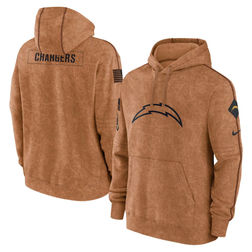 Los Angeles Chargers 2023 Salute To Service Brown Nike Club Pullover Hoodie