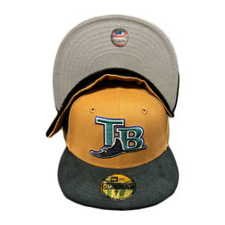 Tampa Bay Rays Toasted Peanut Two Tone Corduroy Brim Gray UV New Era 59FIFTY Fitted Hat