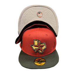 White Houston Astros Brick Red Visor Gray Bottom 50th Anniversary Side Patch New Era 9FIFTY Snapback