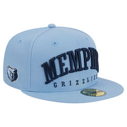 Memphis Grizzlies Light Blue Big Arch Text NBA New Era 59FIFTY Fitted Hat