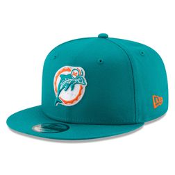 Miami Dolphins Aqua Throwback Basic NFL New Era 9FIFTY Snapback Hat