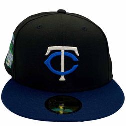 Minnesota Twins Black and Navy My Hood To Yours 2 2014 All Star Game Patch Gray UV New Era 59Fifty Fitted Hat