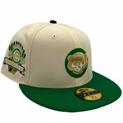 Chicago Cubs Cream and Green Rager Pack 1990 All Star Game Patch Gray UV New Era 59Fifty Fitted Hat
