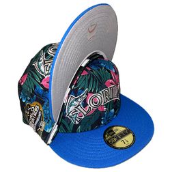 Florida Marlins New Era All Black/Gray Bottom With Florida Patches All Over  59FIFTY Fitted Hat