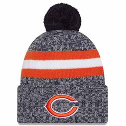 Chicago Bears 2023 NFL Sideline Team Color Pom Cuffed Knit Beanie Hat
